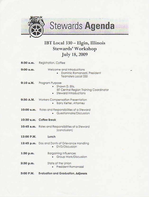 _steward 09 Agenda